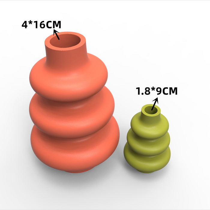 Nordic circular stacked vase Silicone Mold for Jesmonite Art | Mould - Resinarthub