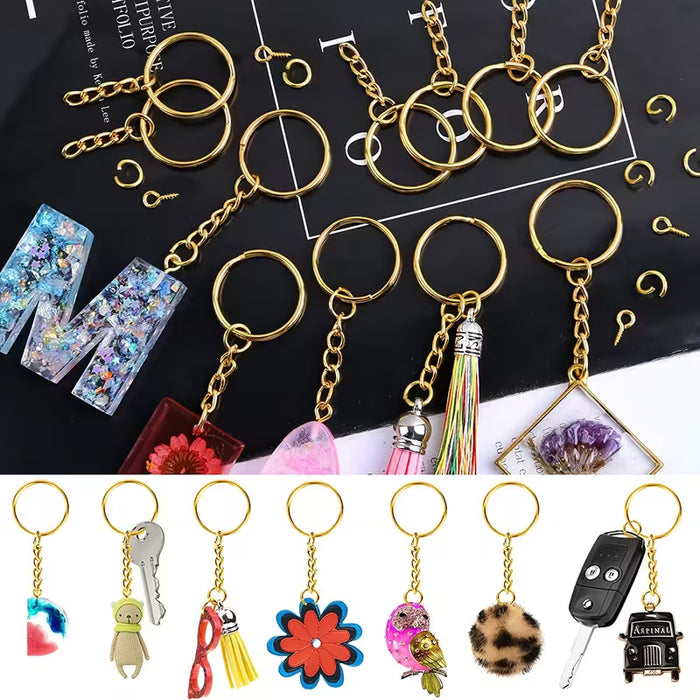 200pcs  Metal Keychain Rings for Resin Art (Without Hooks)