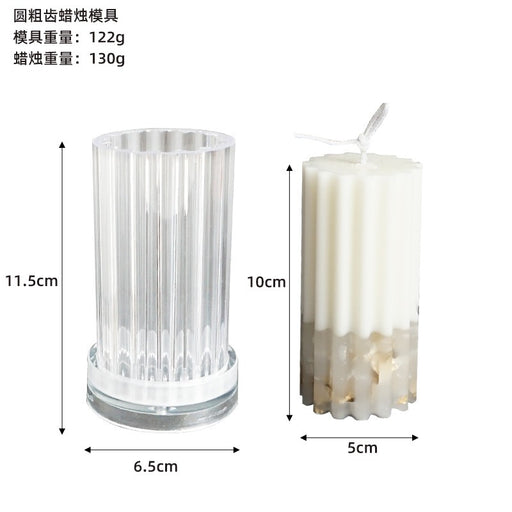 Large Thick Ribbed Pillar Shaped Acrylic Mold For Candle Making | Mould - Resinarthub