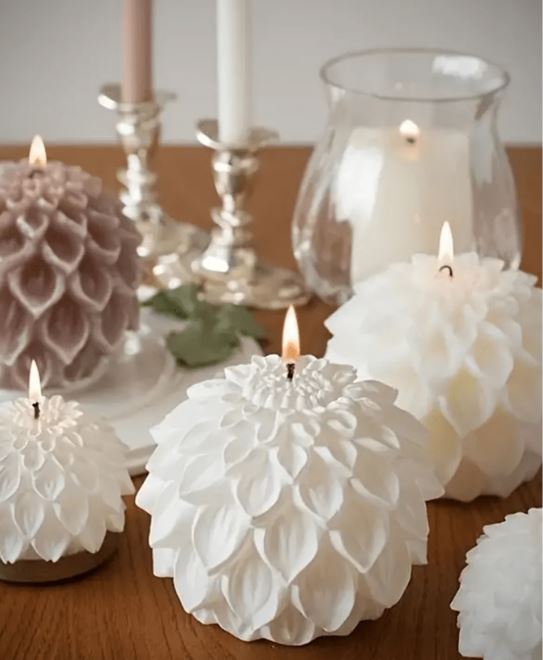 3D Flower Ball Silicone Mold for Candle Making | mould - Resinarthub