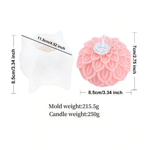 3D Flower Ball Silicone Mold for Candle Making | mould - Resinarthub