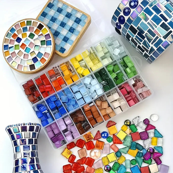 500gm Transparent Mosaic Glass Tile Set for Resin Art