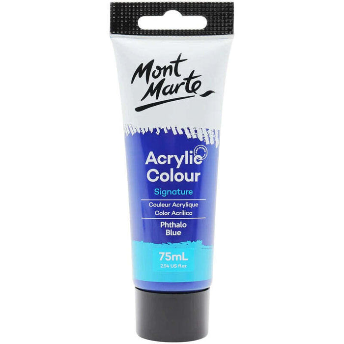 Mont Marte Signature Acrylic Paint 75ml Tube - Phthalo Blue | Pigment - Resinarthub