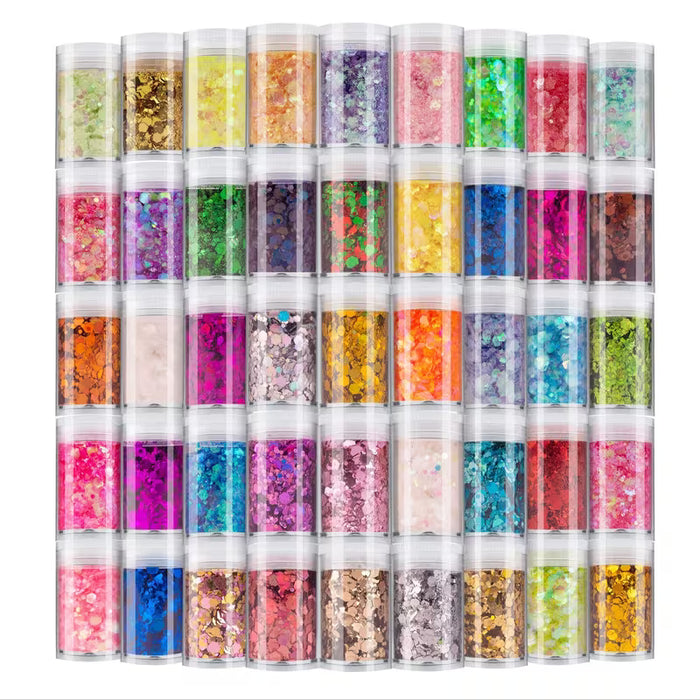45pcs Holographic Chunky Glitter Set for Resin Art