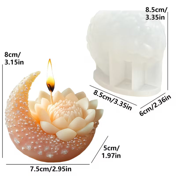 Lotus Moon Shaped Silicone Mold for Candle Making