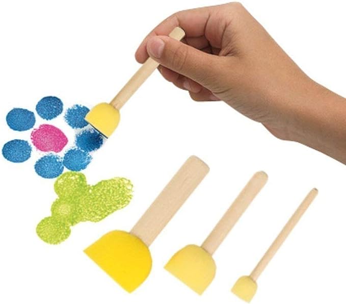 Round Sponge Paint Brushes set of 5