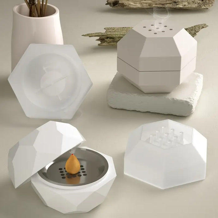 Geometric Incense Silicone Mold for Jesmonite Art |  - Resinarthub
