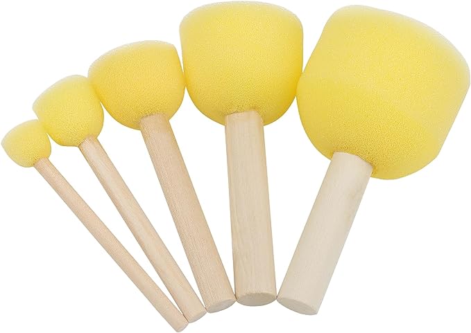 Round Sponge Paint Brushes set of 5