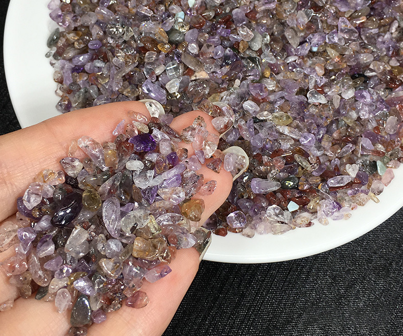 Tumbled Lavender Colored Chips for Resin Art (2-4mm)