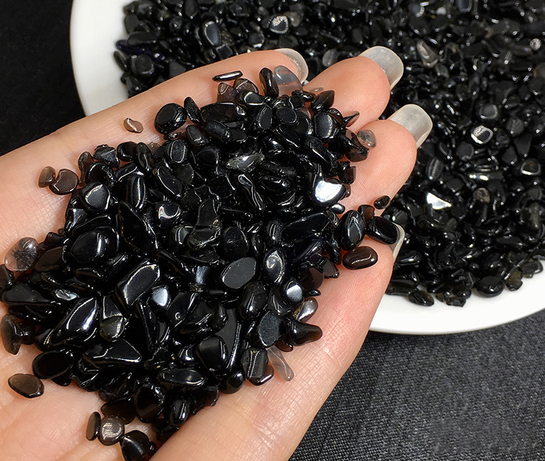 Obsidian Black Crystal Stones for Resin Art (2-4mm)