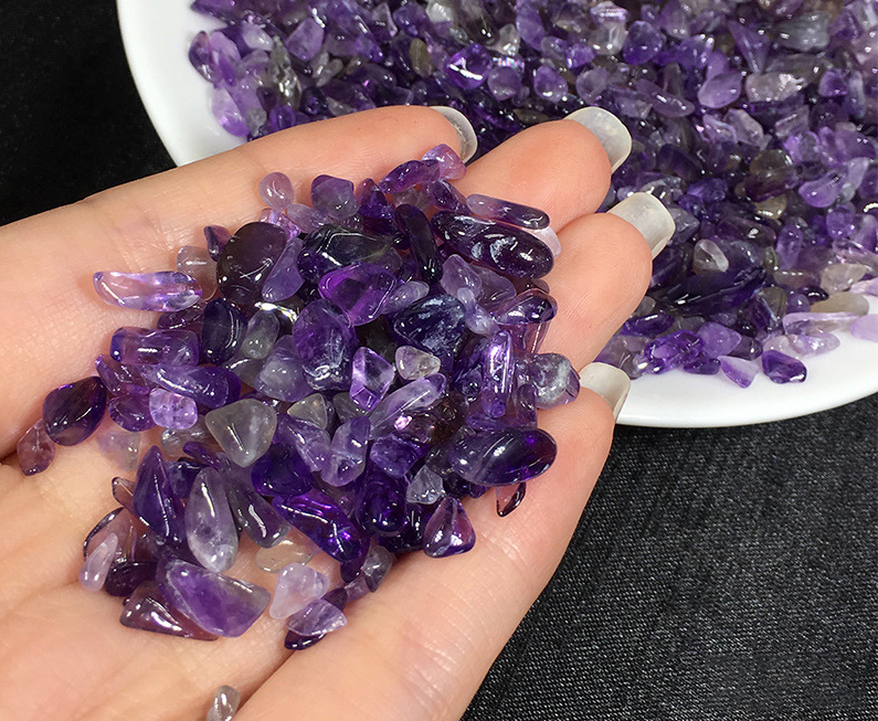 Polished Amethyst Crystal Chips for Resin Art (2-4mm)