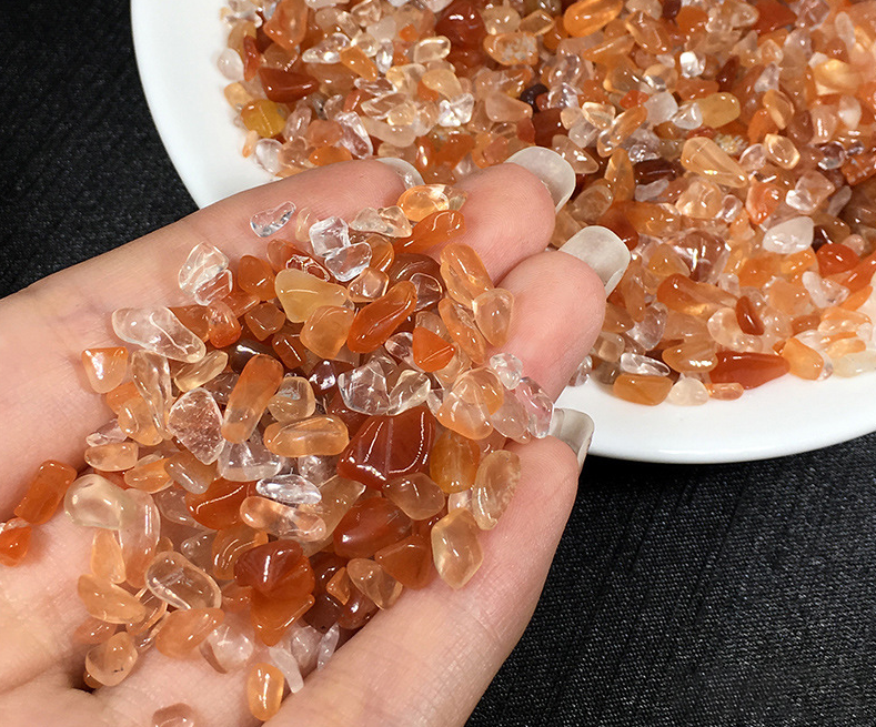 Tumbled Carnelian and Quartz Chips for Resin Art(2-4mm)