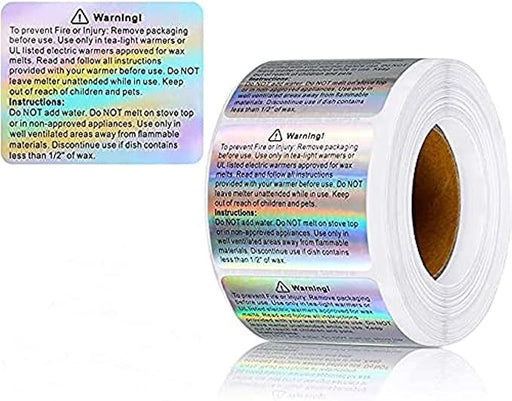 Multicolor Wax Melt Warning Stickers for E-Com Packs | Tools - Resinarthub