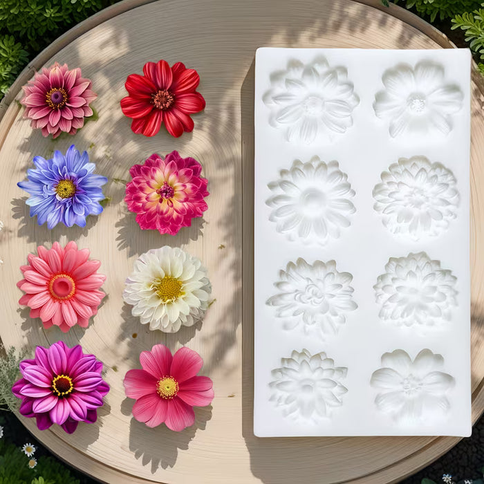 Multiple Flower Shaped Silicone Mold for Candle Making