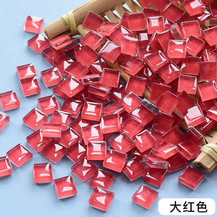 Festive Red Mosaic Chips for Resin Art - 500g