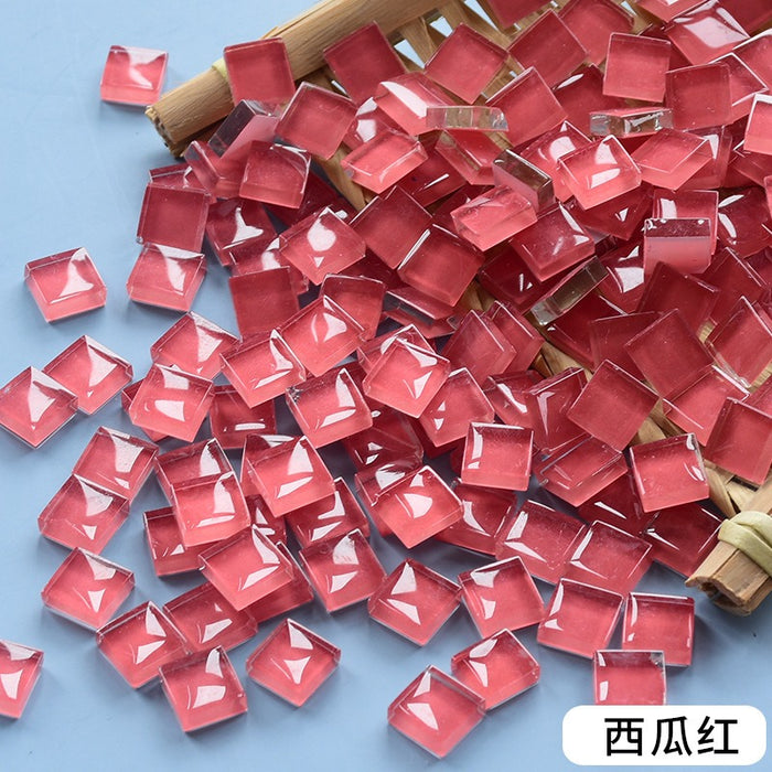 Pinkish-Red Colored Mosaic Chips for Resin Art - 500g