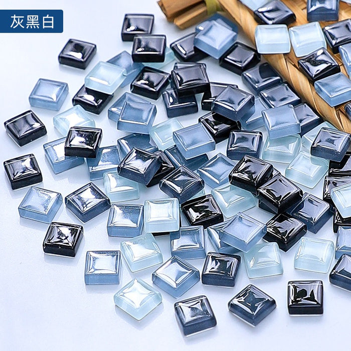 Gray, Black, and White Colored Mosaic Chips for Resin Art (500g)