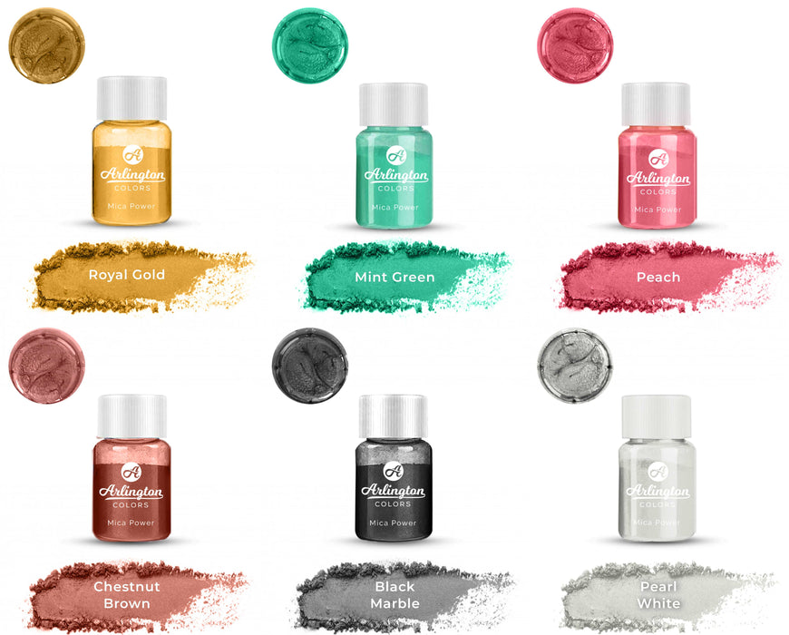 Arlington Colors Mica Powder Pure 24 Color (8g to 10g per Bottle) | Pigment - Resinarthub