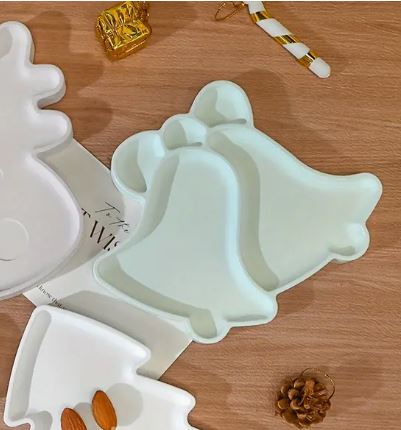 Christmas Bell Shaped Silicone Storage Mold for Jesmonite Art