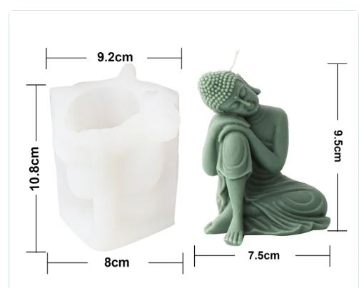 Meditating Buddha Silicone Mold for Candle Making -2 variants | Mould - Resinarthub