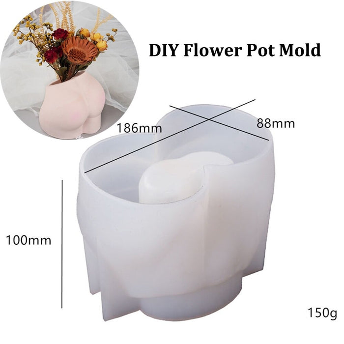 Flower Pot Back Shape Silicone Mold for Jesmonite Art
