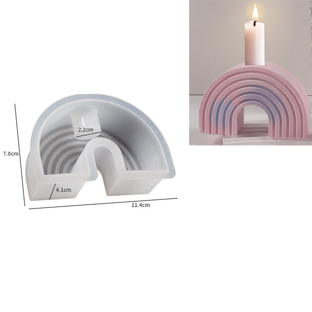Rainbow Arch Shaped Candle Holder Silicone Mold