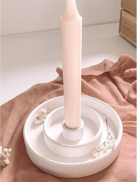 Round Shaped Candle HolderSilicone Mold | Mould - Resinarthub