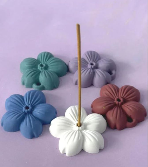Flower Shaped Incense Holder Silicone Mold For Jesmonite Art | Mould - Resinarthub