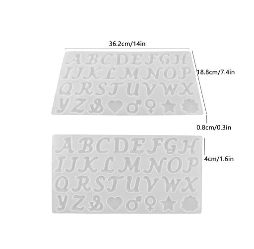 Obverse Alphabets Silicone Mold for Resin Art | Mould - Resinarthub