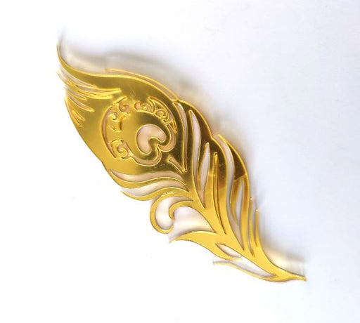 Peacock Feather Dark Gold Acrylic Cutting 39*40 Cm for Resin Art | Boards and Clock Accessories - Resinarthub