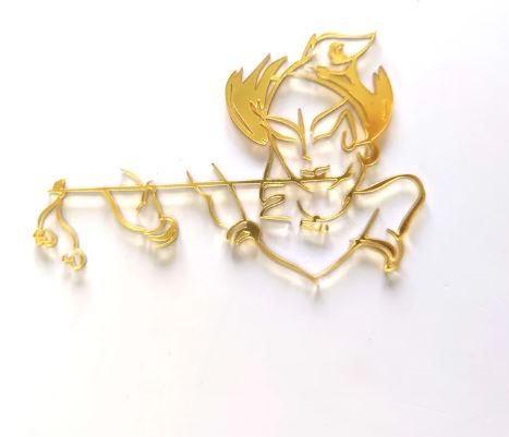 Krishna Dark Gold Acrylic Cutting 26.1*40.1cm  For Resin Art | Boards and Clock Accessories - Resinarthub