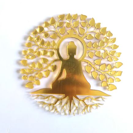 'Enlightened Buddha' Dark Gold Acrylic Cutting 40*40.8cm for Resin Art | Boards and Clock Accessories - Resinarthub