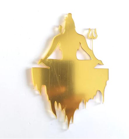 'Mahadev' Dark Gold Acrylic Cutting 61*40cm for Resin Art | Boards and Clock Accessories - Resinarthub