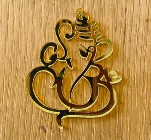 'Ganesh' Dark Gold Acrylic Cutting 15*11.7cm for Resin Art | Boards and Clock Accessories - Resinarthub