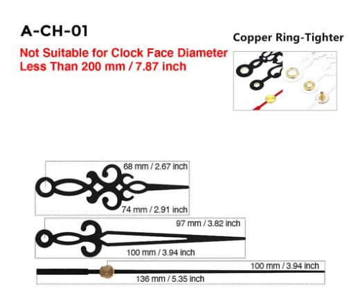 Geometric Clock Hands/ Needles Gold/ Silver/ Black/ White