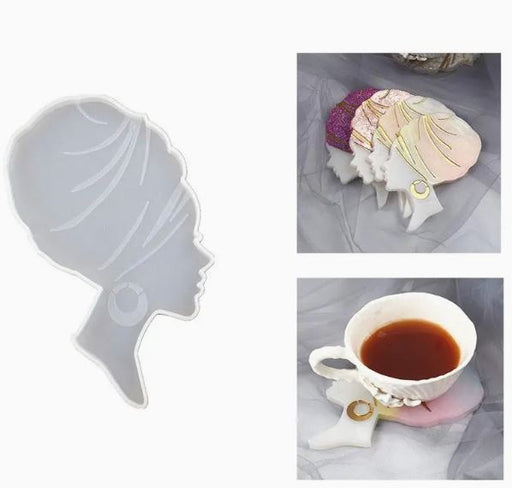 Woman Head Coaster Silicone Mold For Resin Art | Mould - Resinarthub