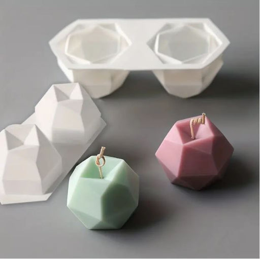 Diamond-shaped Ball Silicone Mold for Candle Making | Mould - Resinarthub
