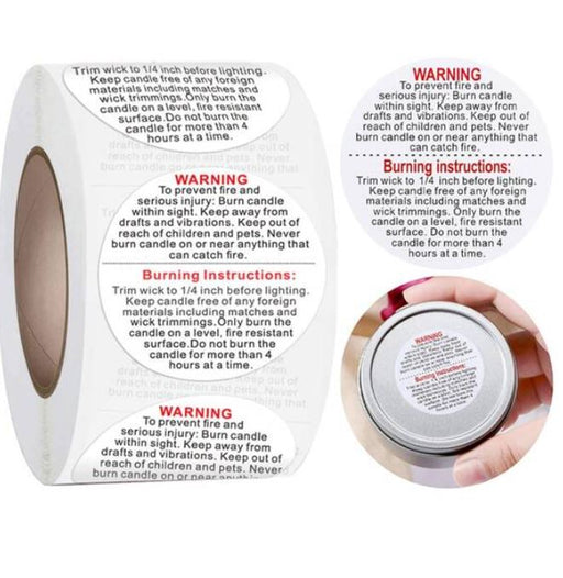 500pcs/Roll, Candle Warning Label Sticker For Candle Making | Tools - Resinarthub