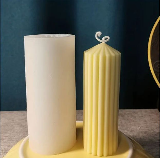 Stripped Pillar Candle Silicone Mold for Candle Making | Mould - Resinarthub
