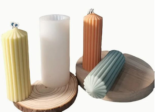 Stripped Pillar Candle Silicone Mold for Candle Making | Mould - Resinarthub