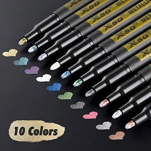 10 Colors Fine Point Metallic Markers | Tools - Resinarthub