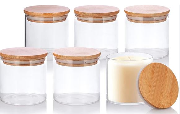 Glass Candle Jars With Wooden Lid For Candle Making (3 variants ...