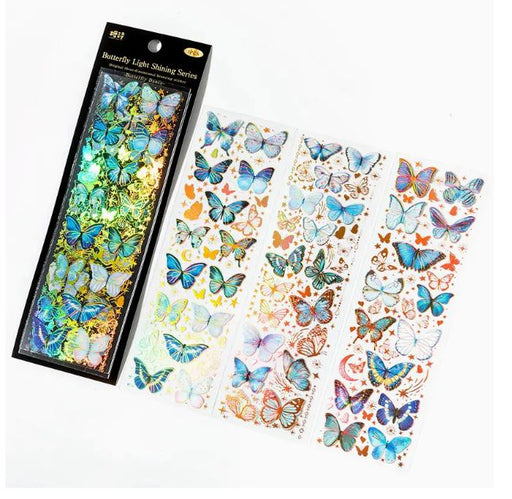 3 sheets Shiny Butterfly Stickers for Resin Art | Fillings - Resinarthub