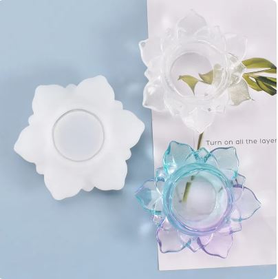 Lotus Flower Cylinder Silicone Mold | Mould - Resinarthub