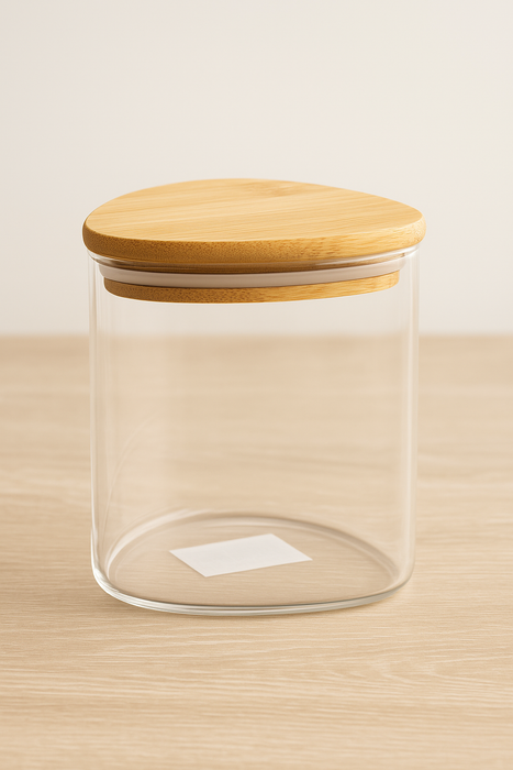 Triangle Candle Glass Jar with Wooden Lid for Candle Making