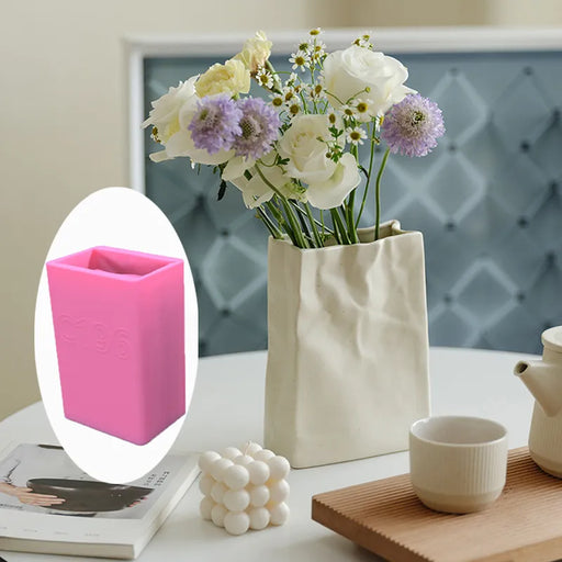 Paper Bag Vase Flowerpot Silicone Molds | Mould - Resinarthub