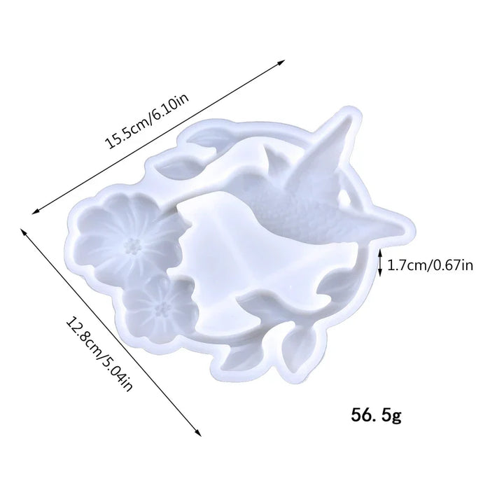 Flower Hummingbird Wall Decoration Resin Mold | Mould - Resinarthub