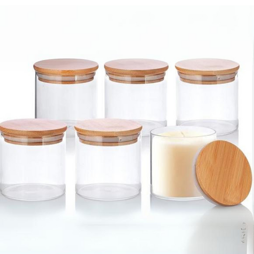 Glass Candle Jars With Wooden Lid For Candle Making (3 variants) | candle - Resinarthub