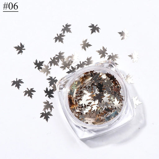Maple Leaves Nail Art Sequins Holographic Glitter Flakes | Fillings - Resinarthub