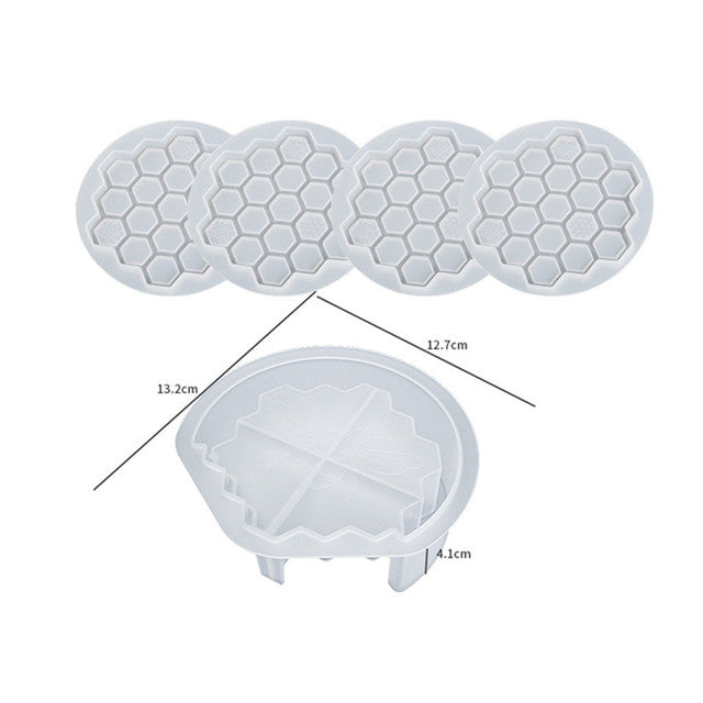 Honeycomb Coaster Set Silicone Mold